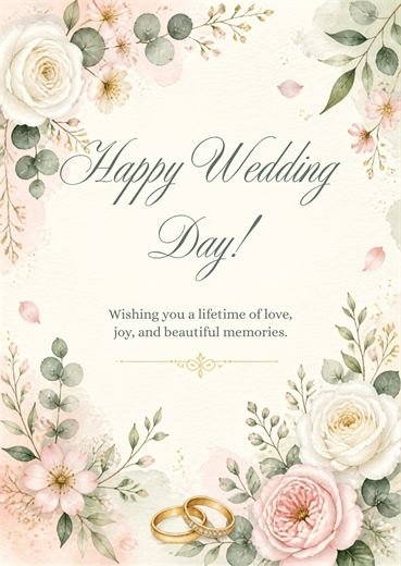 Happy Wedding Day! — ramă florală